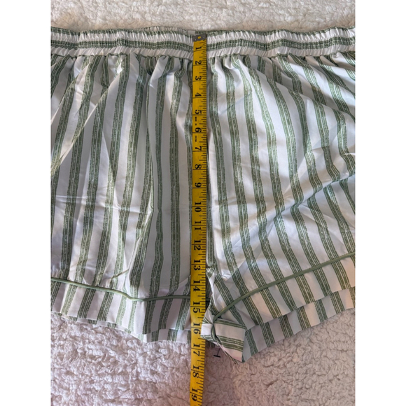 Princess Polly Striped Pajama Shorts Set Size 16 Green and White - Picture 11 of 11